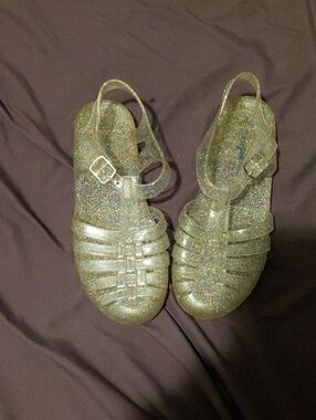 Cat & Jack Girls' Clear Glitter Jelly Sandals